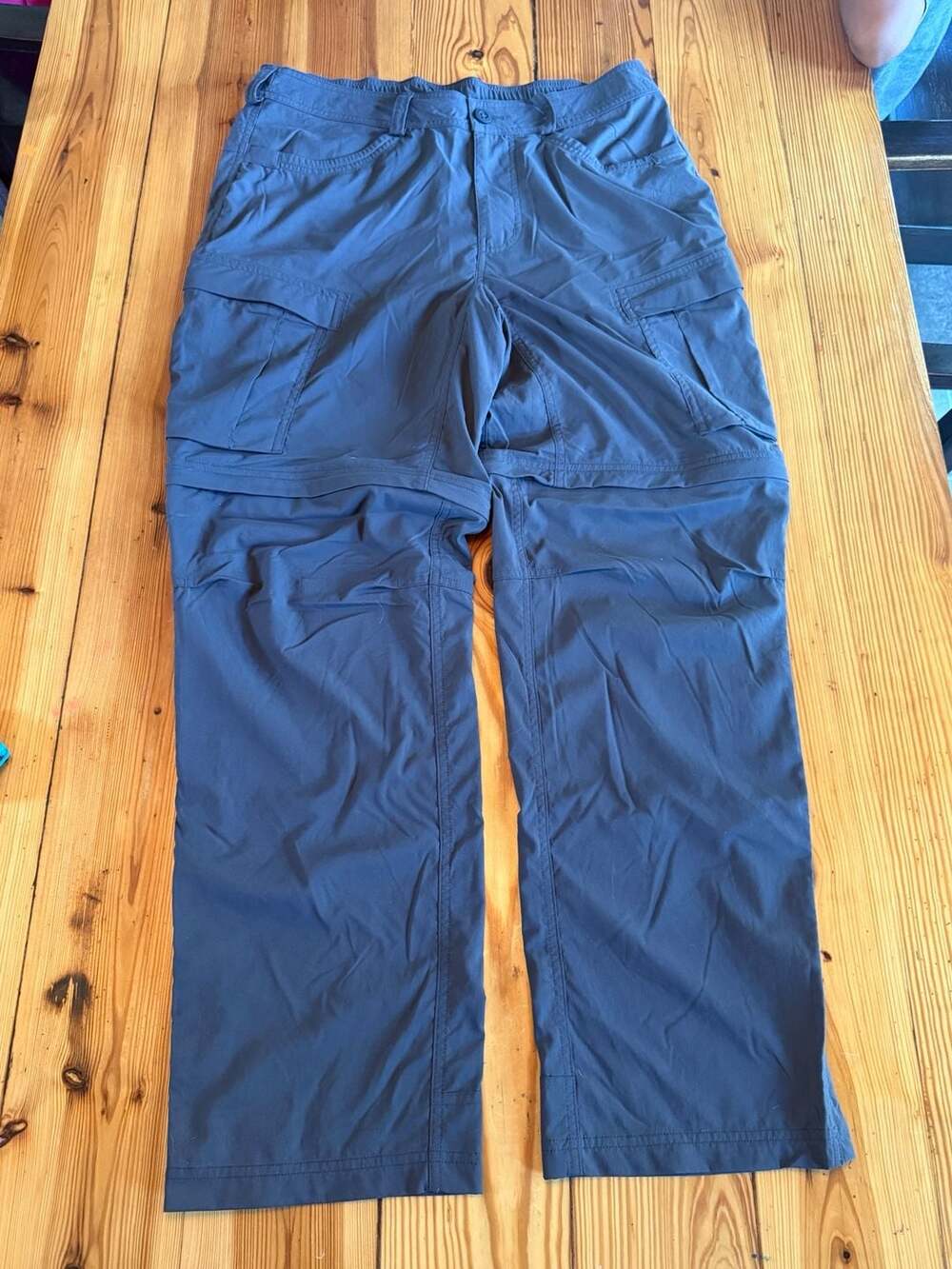 REI Co-op Convertible Hiking Pants Size 34W x 32L Dark Gray Cargo Zip Off